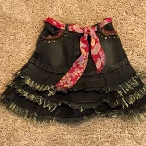 Retro girls denim skirt